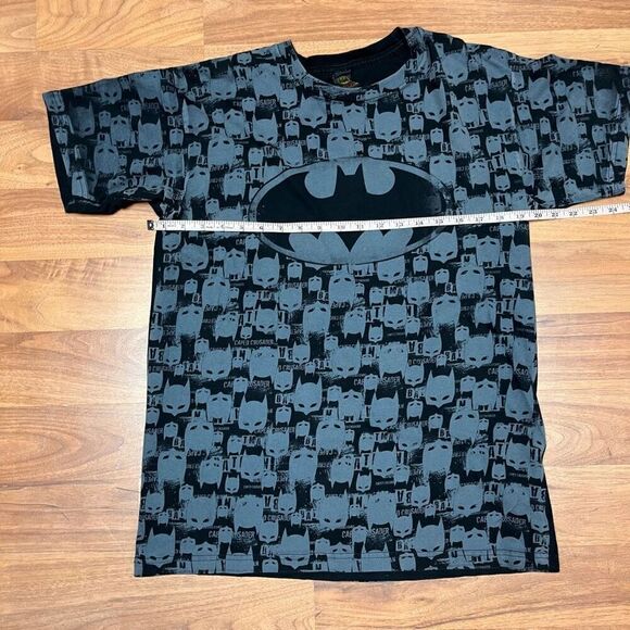 Batman Mens Blue Caped Crusader Bat Signal Allover Print Short Sleeve Tee Medium - Picture 4 of 8